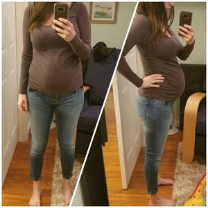 Maternity Inset Panel Skinny Crop Jeans 